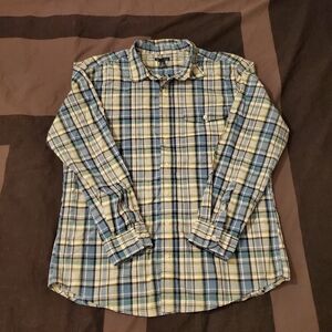 Men's Gap Size XL Blue White Buttondown Longsleeve Plaid Shirt